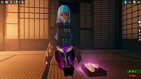 Futanari girl's wild ride in Kadobu Weird Hentai Game