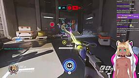 Vtuber Lewdneko plays Overwatch and gets spanked in part 2