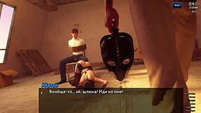 horny slave deepthroats in hentai double penetration