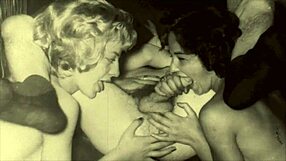 Vintage Steam Age Threesome With Retro Group Action In Full Swing