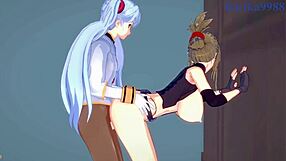 Nine, chitose kisaragi, and ruri hoshino engage in intense lesbian play and futanari sex in hentai