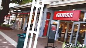 teen 18+ european girl gives pov blowjob and sucks cock while showing small tits and pussy in hardcore scene