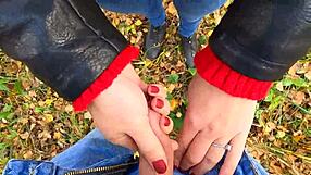 Cute teen 18+ Nata Sweet risks public handjob in forest. It’s intense!