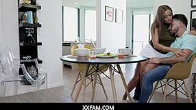 busty cougar takes stepsons prick grinding pussy feeding titties