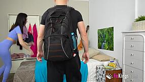 Tall Argentinian Babe Mia Gallardo Seduces Trainer for Blowjob