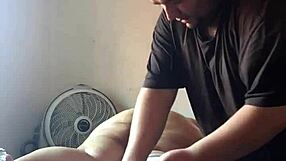 Mature BBW gets massage on her fat tits and ass