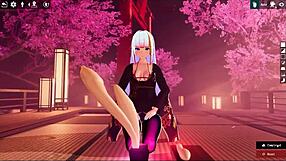 Futanari girl's wild ride in Kadobu Weird Hentai Game