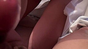 Girlfriend gives surprising blowjob leading to cumshot