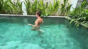 Horny stepmother elena ross gives blowjobs and camshot in the pool