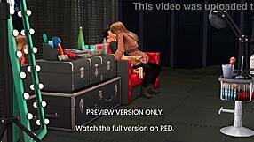 Backstage fun in 3d hentai preview