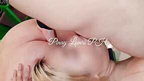 Pinay scandal threesome with magaganda pinay, hairless pussy licked and big tits sucked in blowjob creampie hardcore