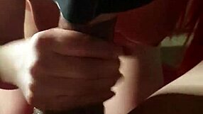 I watch Ariel give blowjob and take cum in her mouth