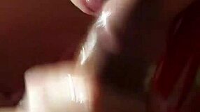 I watch Ariel give blowjob and take cum in her mouth