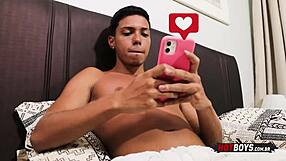 Young man gives blow job to a big cock at Copacabana beach