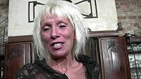 Gorgeous 60 Year Old Cougar Uses Strap On Dildo For Anal Creampie