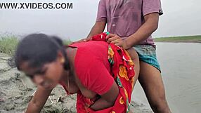 Indian Boudi Fucked Bent Over Beside River