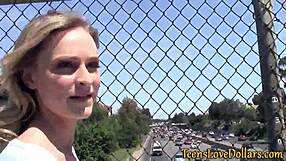 Teen 18+ receives facial outdoors in reality hardcore amateurs high definition