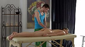 Exotic sex loving teen enjoys oily massage then rides a cock