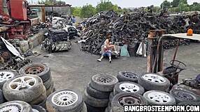 Hot fit teen gets fucked in her booty in junk junction - is it anal?