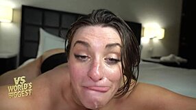 TikTok star with huge tits gets anal dominated by two huge cocks and covered in cum