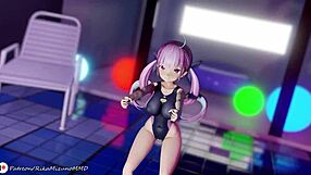 Connection dance featuring minato aqua and yozora mel in mmd virtual youtuber style