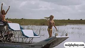 Lovely Badass Babes Visit Cranky Crocs In Bikinis Outdoors