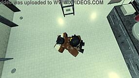 Roblox character fucks hot black nun in detailed hardcore scene