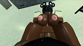 Roblox character fucks hot black nun in detailed hardcore scene