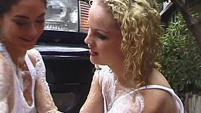 Washing the car turns into lesbian fun with Bobbi Barrington and Rebecca Lord.
