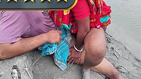 Indian Boudi Fucked Bent Over Beside River