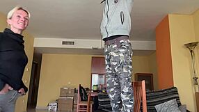 Hot Wife Blowjob To Electrician And Fucked With Cum Inside Pussy