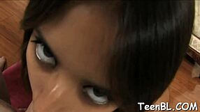 babe dominates stud with intense blowjob