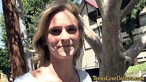 Teen 18+ receives facial outdoors in reality hardcore amateurs high definition