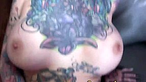 Tattooed goth rides POV intriguingly.