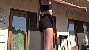 Tights Compilation Showcases Stretching Student Ass in Outdoor Yoga Fetish