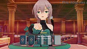 Qingque licks and fucks jing yuan to orgasm in hentai