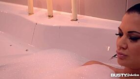 Busty seduction in the bath tub with masturbating horny goddess jasmine jae