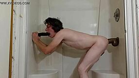 Boldly Taking Two Thick Black Dildos in Fuck Holes