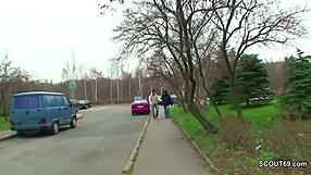 Young boy fucks milf on street