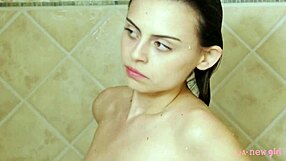 Barbie Doll Brunette Took A Shower On The Sofa