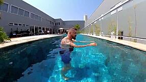 i, a married woman, have sex with unknown employee at the pool, licking and muff diving