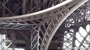 Extreme public sex threesome by the world famous eiffel tower in paris france with french street orgy 3some pussy group cute outdoor hentai sex