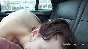 hey, european amateur banging in the car in public