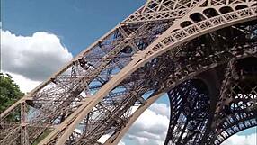 Extreme public sex threesome by the world famous eiffel tower in paris france with french street orgy 3some pussy group cute outdoor hentai sex