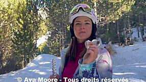 ava moore gets surprised masturbating ass by skiers