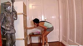 Sexy babe bettina dicapri discovers glory hole and sucks big cock deepthroat blowjob teen 18+