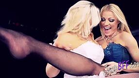 lezzie bff - big tits lesbian smoker duo with girl on girl