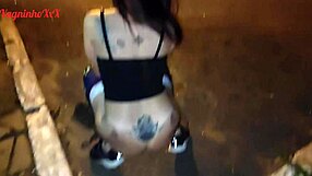 vagninho e holy rubi hot skinny girl pissing and showing beautiful ass in public park