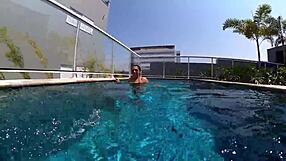 i, a married woman, have sex with unknown employee at the pool, licking and muff diving