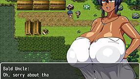 strangers masturbate over tanned natsuki's plump body in hentai game